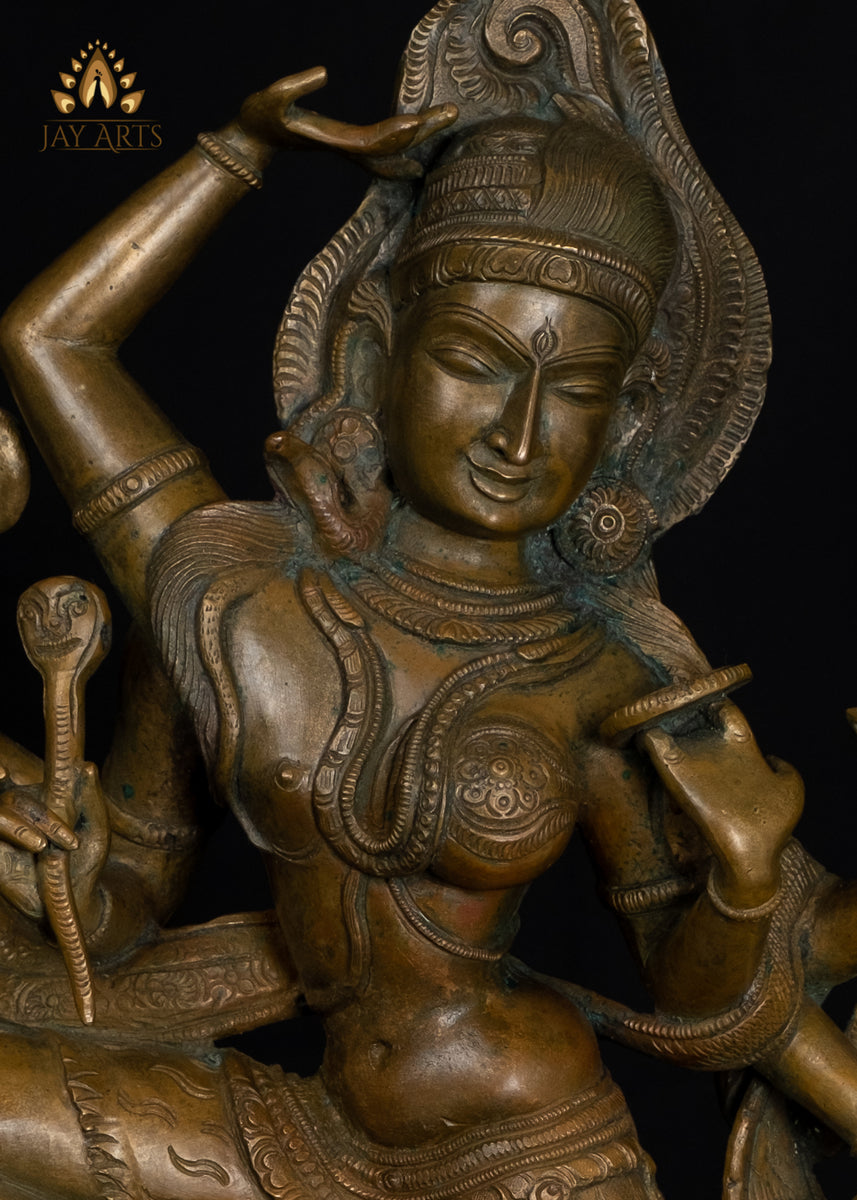 Brass Dancing Ardhanarishvara (Shiva Shakthi), Hindu Brass Statues –