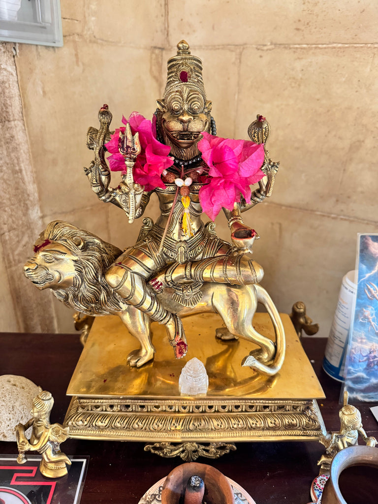 Sri Maha Pratyangira Devi (Atharvana Bhadrakali) - The Divine Mother of Moksha 14" Brass Statue