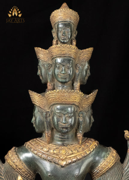 32” Cambodian Bronze Hevajra Statue Tantric Buddhist Deity Angkor Wat Style