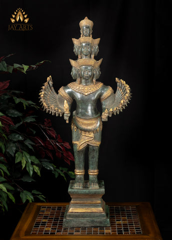 32” Cambodian Bronze Hevajra Statue Tantric Buddhist Deity Angkor Wat Style