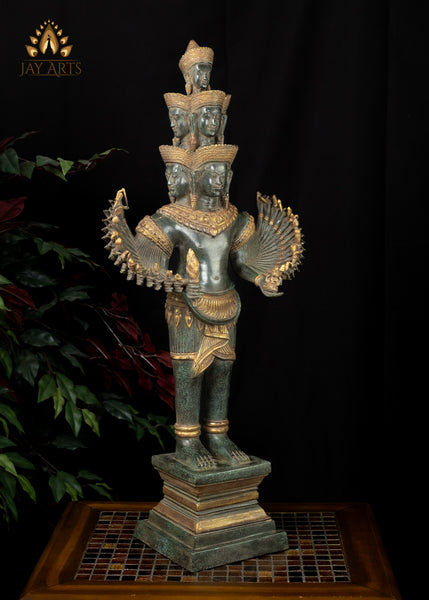 32” Cambodian Bronze Hevajra Statue Tantric Buddhist Deity Angkor Wat Style