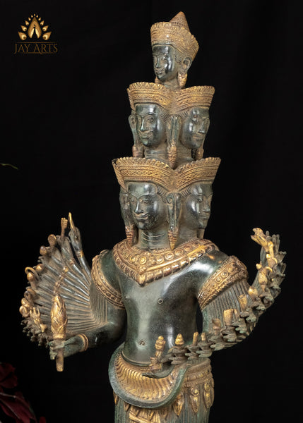 32” Cambodian Bronze Hevajra Statue Tantric Buddhist Deity Angkor Wat Style