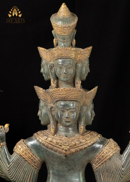 32” Cambodian Bronze Hevajra Statue Tantric Buddhist Deity Angkor Wat Style