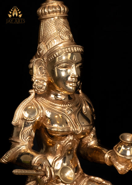 12" Panchaloham Bronze Annapoorani Hindu Goddess of Food and Nourishment