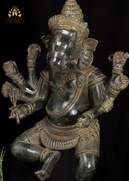 24" Cambodian Dancing Ganesh Statue - A Joyful Representation of the Divine