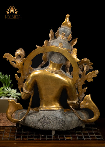 17" Goddess White Tara Buddhist Deity Brass Statue