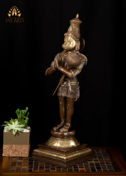 23” Standing Hanuman in Anjali mudra Brass Anjaneya Statue