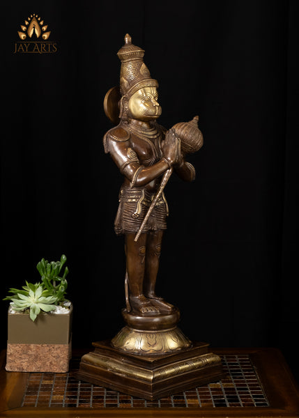 23” Standing Hanuman in Anjali mudra Brass Anjaneya Statue