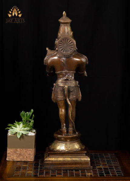 23” Standing Hanuman in Anjali mudra Brass Anjaneya Statue