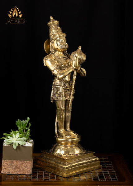 23” Standing Hanuman in Anjali mudra Brass Anjaneya Statue