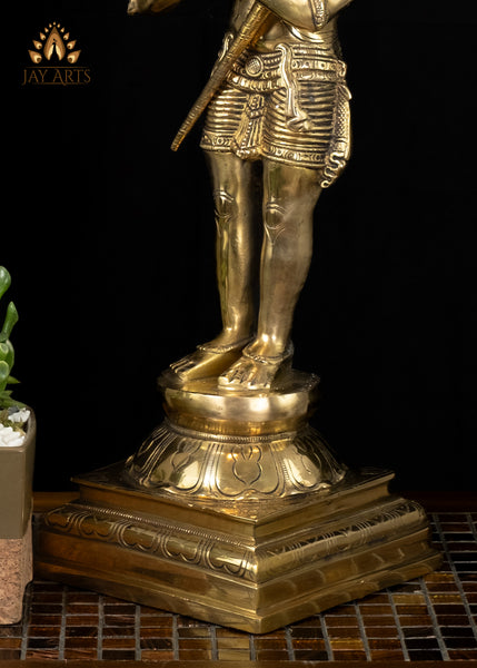 23” Standing Hanuman in Anjali mudra Brass Anjaneya Statue