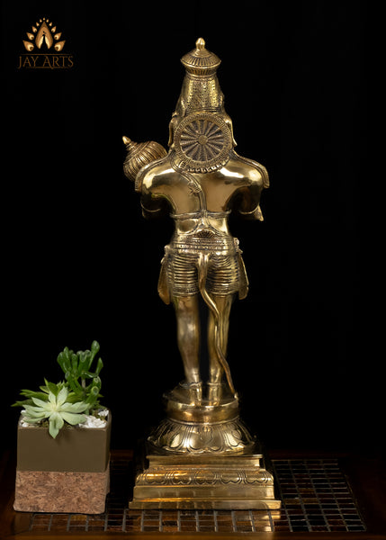 23” Standing Hanuman in Anjali mudra Brass Anjaneya Statue