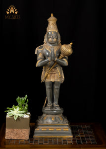 23” Standing Hanuman in Anjali mudra Brass Anjaneya Statue