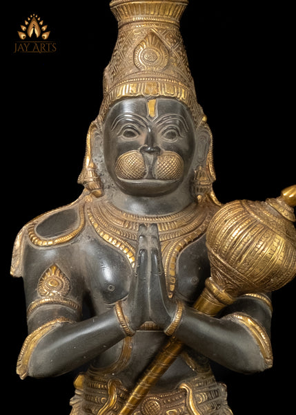 23” Standing Hanuman in Anjali mudra Brass Anjaneya Statue