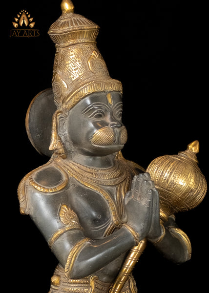 23” Standing Hanuman in Anjali mudra Brass Anjaneya Statue