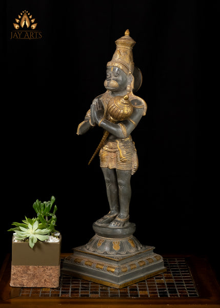 23” Standing Hanuman in Anjali mudra Brass Anjaneya Statue