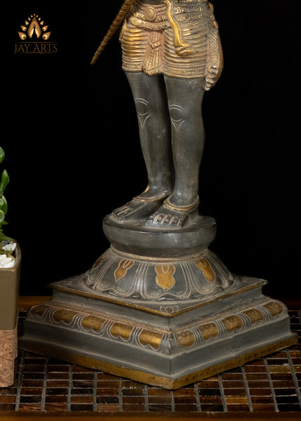 23” Standing Hanuman in Anjali mudra Brass Anjaneya Statue