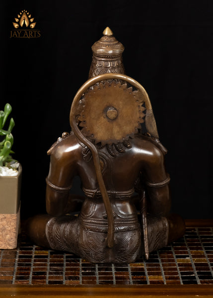 13" Lord Hanuman in Meditation Brass Anjaneya in Dhyana Mudra