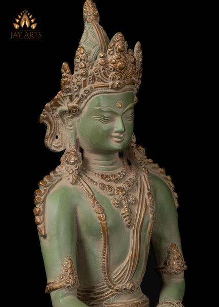 13" Crowned Buddha in Bhumisparsha Mudra with Exquisite Details