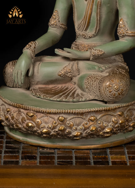 13" Crowned Buddha in Bhumisparsha Mudra with Exquisite Details