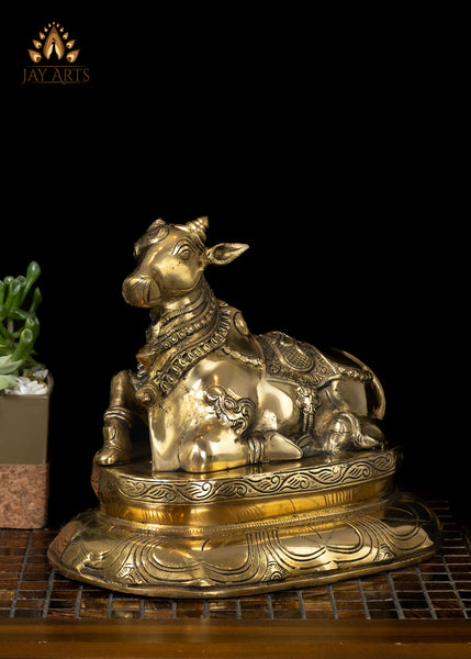 10" Nandikeshvara Brass Statue Shiva Vahana Nandi The Bull