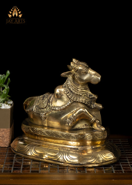 10" Nandikeshvara Brass Statue Shiva Vahana Nandi The Bull