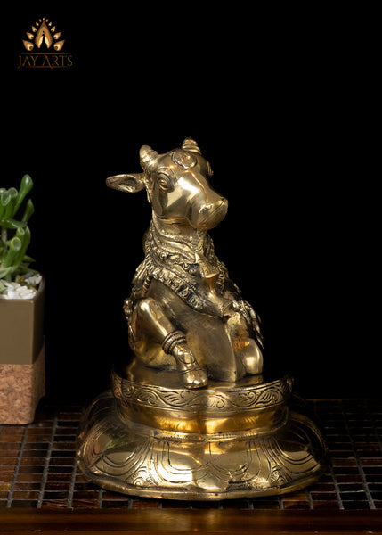 10" Nandikeshvara Brass Statue Shiva Vahana Nandi The Bull