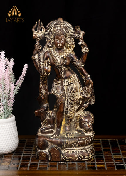 13" Brass Ardhanareeshvara (Shiva Shakthi) Statue