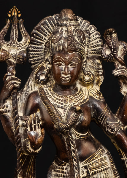 13" Brass Ardhanareeshvara (Shiva Shakthi) Statue