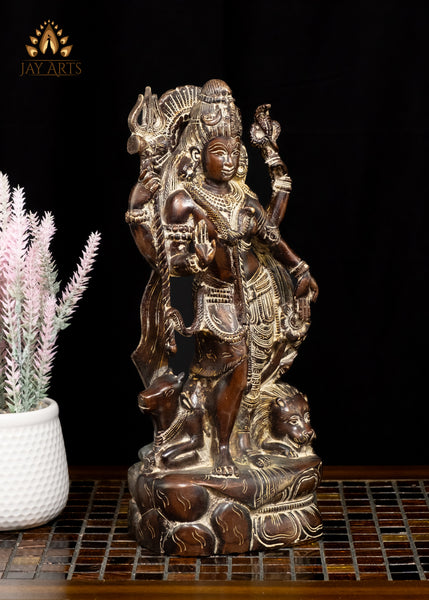 13" Brass Ardhanareeshvara (Shiva Shakthi) Statue