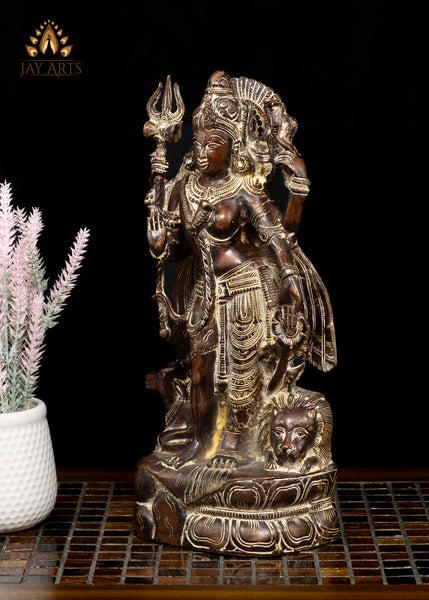 13" Brass Ardhanareeshvara (Shiva Shakthi) Statue