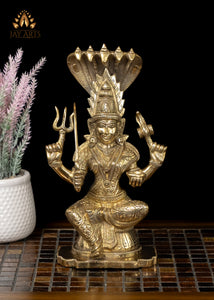 10” Brass Goddess Mariamman Statue Hindu Goddess of Rain