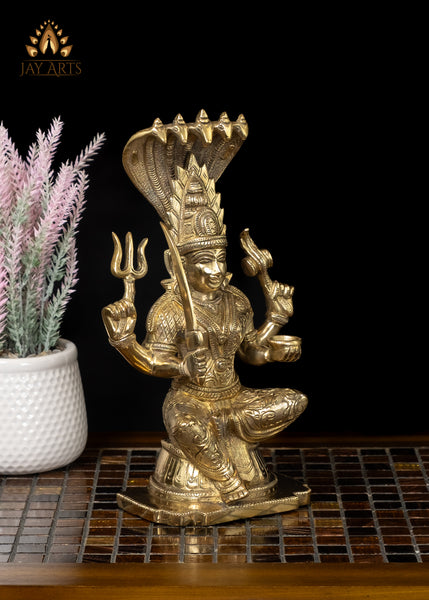 10” Brass Goddess Mariamman Statue Hindu Goddess of Rain