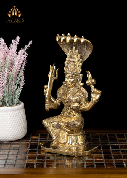 10” Brass Goddess Mariamman Statue Hindu Goddess of Rain