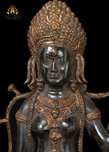 21" Khmer Style Standing Goddess Lakshmi in a Graceful Pose Cambodian Bronze Statue