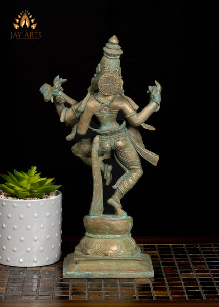 13" Dancing Saraswathi Bronze Statue from South India Hindu Goddess of Wisdom