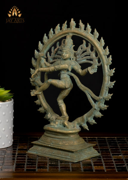 11" Nataraja Statue Dancing Shiva The Dance of Bliss South Indian Bronze