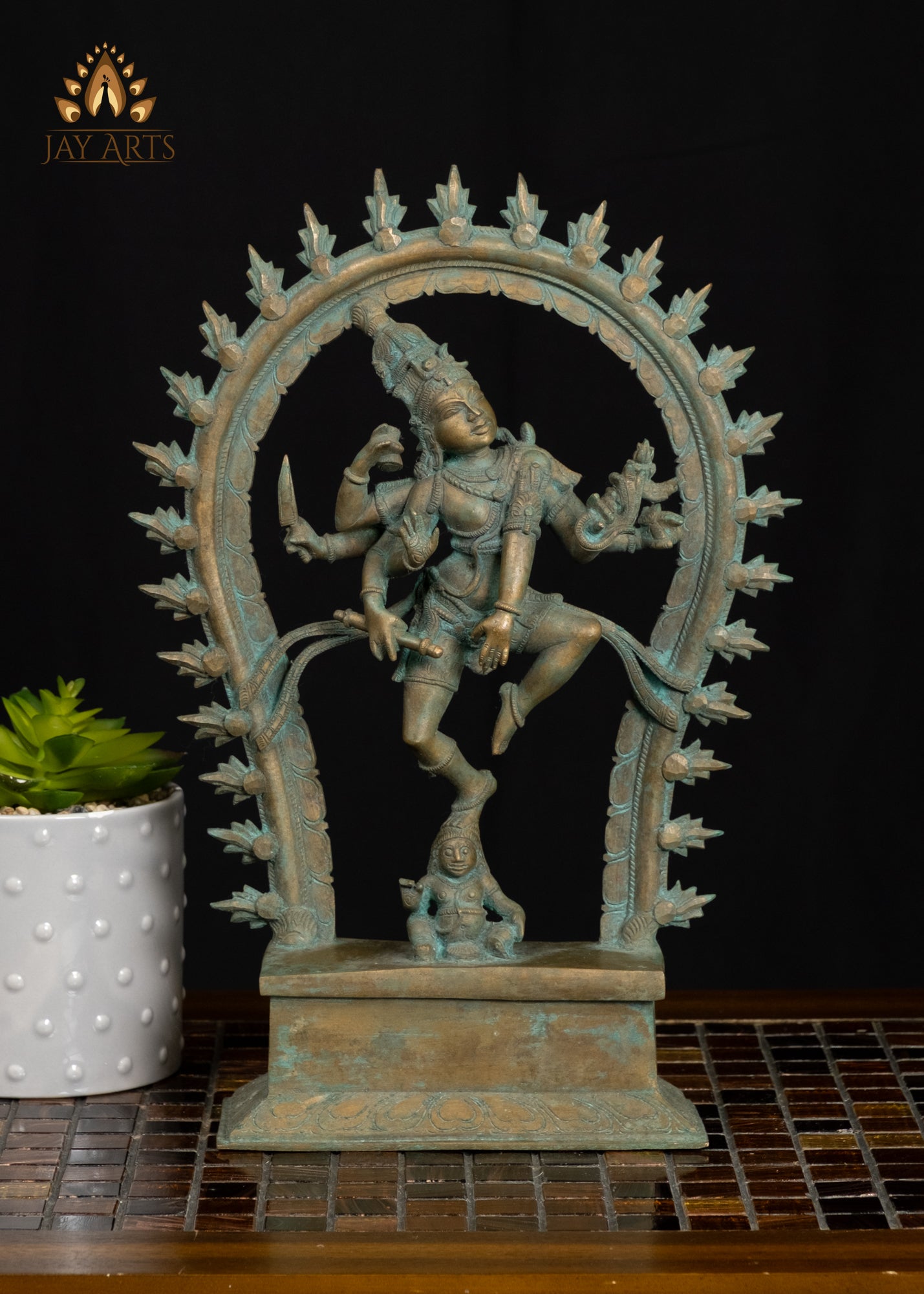 12" Bronze Shiva Tandavam Statue Shiva’s joy and divine rhythm - One of the 108 karanas of Shiva