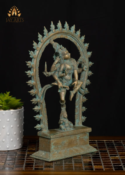 12" Bronze Shiva Tandavam Statue Shiva’s joy and divine rhythm - One of the 108 karanas of Shiva