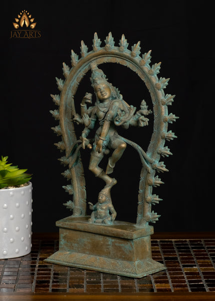 12" Bronze Shiva Tandavam Statue Shiva’s joy and divine rhythm - One of the 108 karanas of Shiva