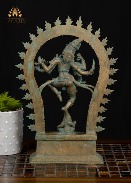 12" Bronze Shiva Tandavam Statue Shiva’s joy and divine rhythm - One of the 108 karanas of Shiva