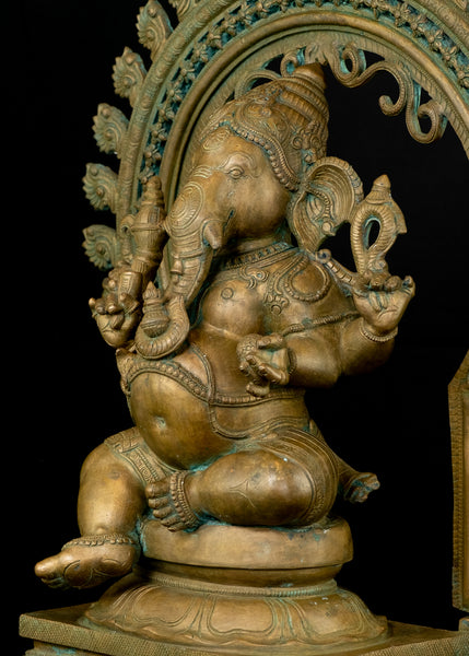 Bronze Lord Ganesha (Antique finish) 21" - Lost-Wax Method Sculpture