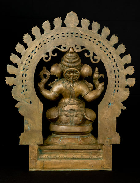 Bronze Lord Ganesha (Antique finish) 21" - Lost-Wax Method Sculpture