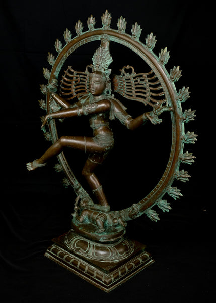 Bronze Nataraja Statue 44" - The Hindu Dance God Shiva - Lost-Wax Method Sculpture