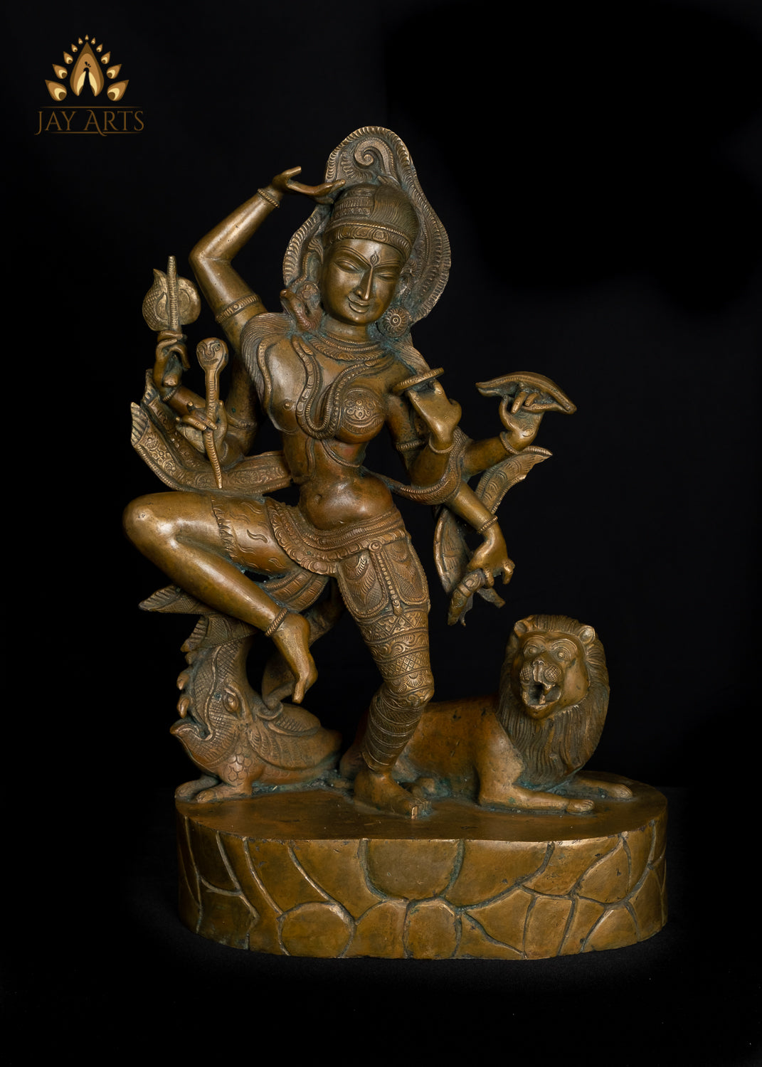 Bronze Dancing Ardhanareeswara 20" Lost-Wax Method Sculpture